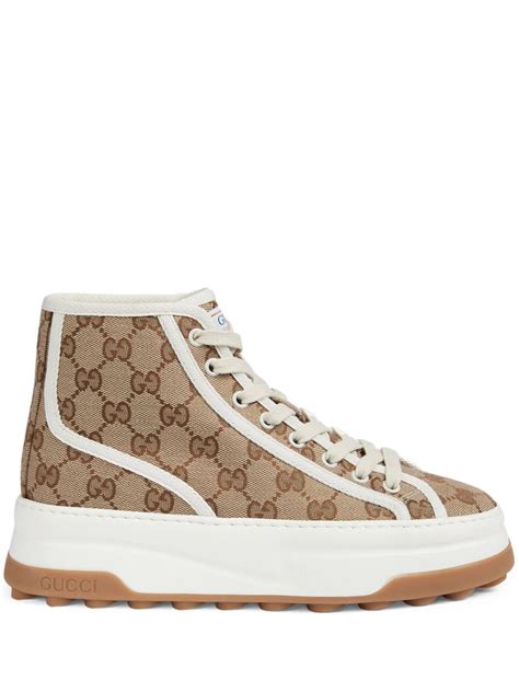 gucci gg nylon high-top sneakers w tags|gucci high top shoes.